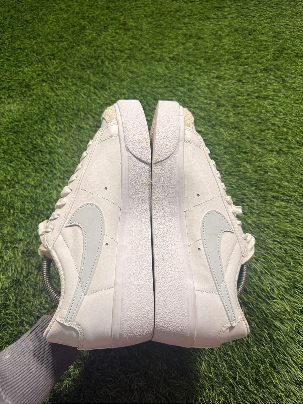 Nike Blazer Low Platform White light Lemon twist blue sneakers Womens size 10